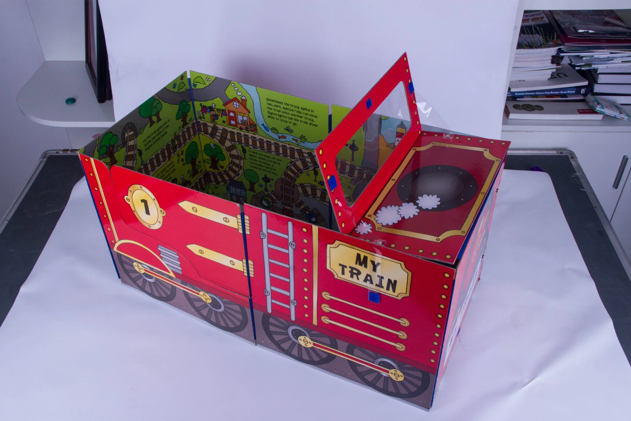 Faltbares Papierbuch Spielzeug-Auto-Modell Schloss Modell mit Grauplatine Drucken