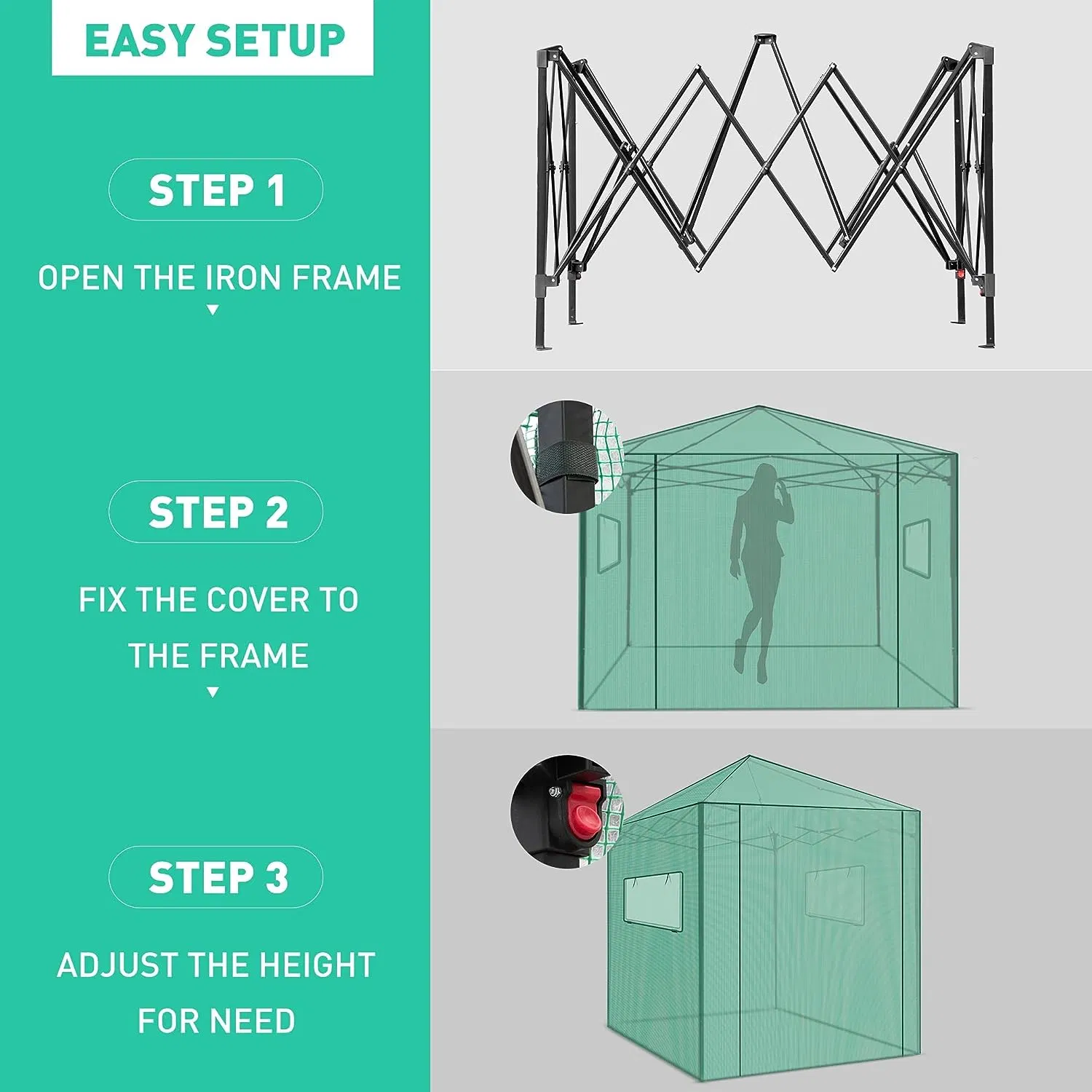 Portable Easy Setup Walk-in Greenhouse for Indoor Outdoor