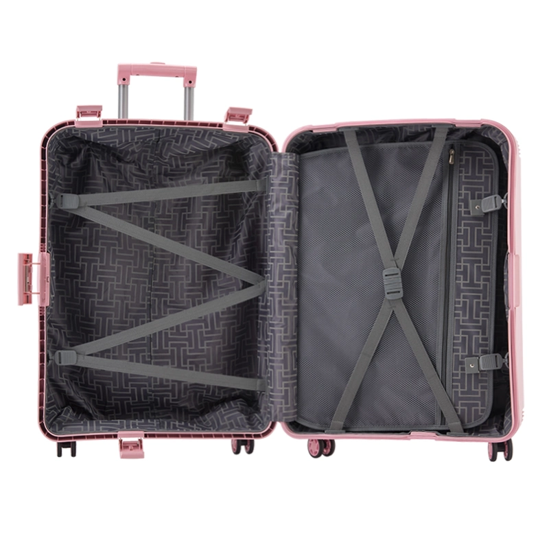 2022 Pink Trolley Travel Bag with Free Wheels, European New Design Ladies Trip Luggage Suitcases Sets