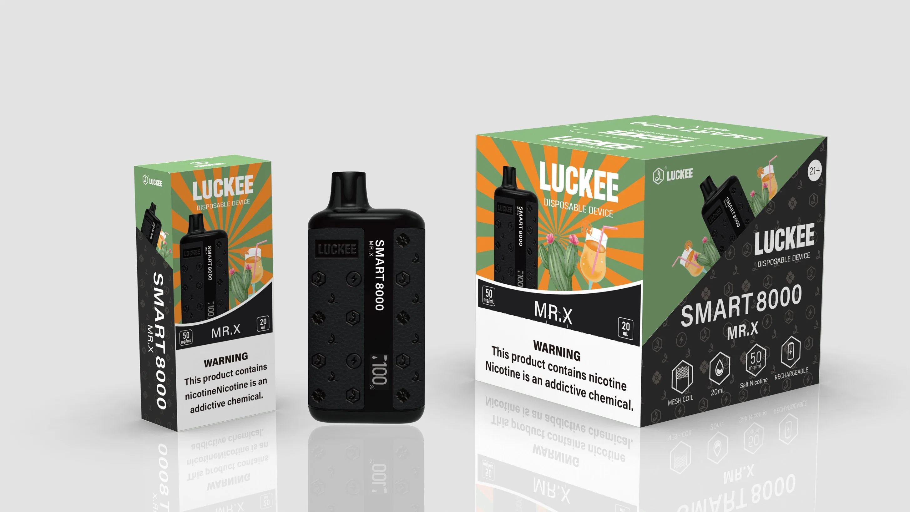 شاشة Luckee 8000 Puff Bar Smart Display سعة 20 مل السجائر الإلكترونية على بابا موزعي قلم حوكاه القرد الذي يمكن التخلص منه