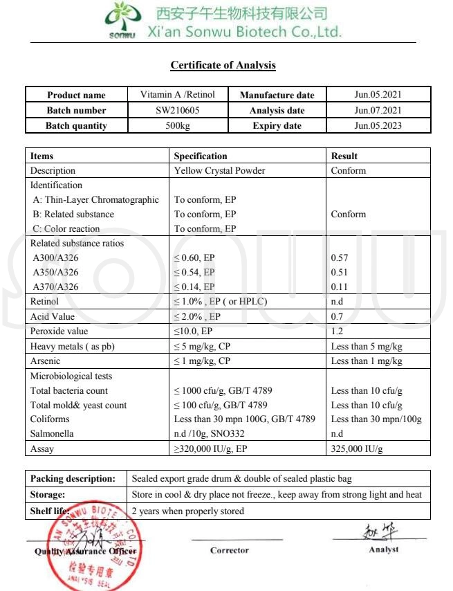 Sonwu Supply Health Food Vitamin a