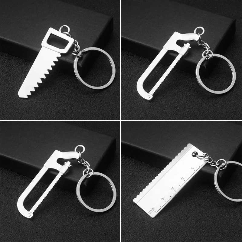 Factory Wholesale/Supplier Custom Logo 3D Blank Mini Tool Key Chain Hexagonal Wrench Hammer Shovel Pliers Gift Alloy Metal Keychain