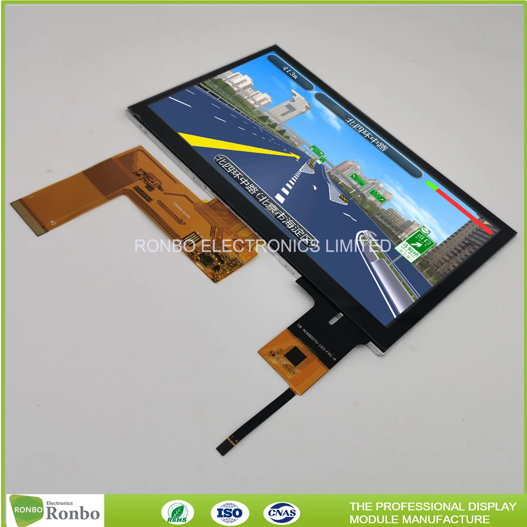 شاشة TFT صناعية مزودة بتقنية اللمس Capacitive Touch قياس 7,0 بوصة بدقة 800 × 480 / 40 Pins واجهة RGB