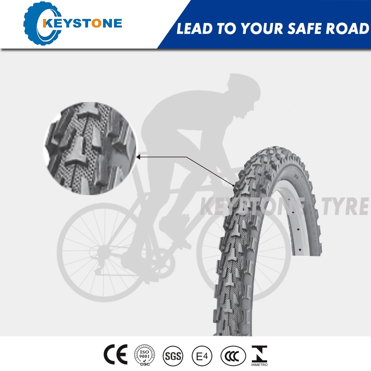 Euro Standard Bicycle Tire with Dual Compound for All Mountain 26X2.20 26X2.40