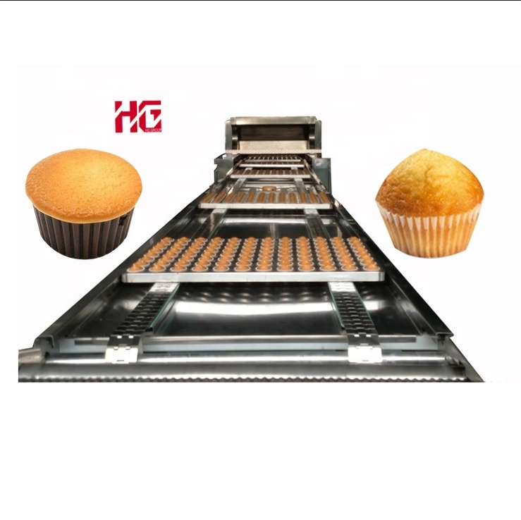 Soft and Tender Cup Cake Production Line with High Capacity/ Stainless Steel Custard Cake Making Machine