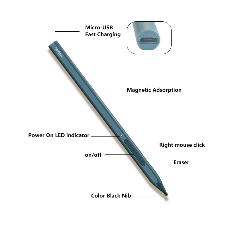 Stylet magnétique Aiti-Touch avec fonction d'inclinaison pour Microsoft surface Tablette de la série