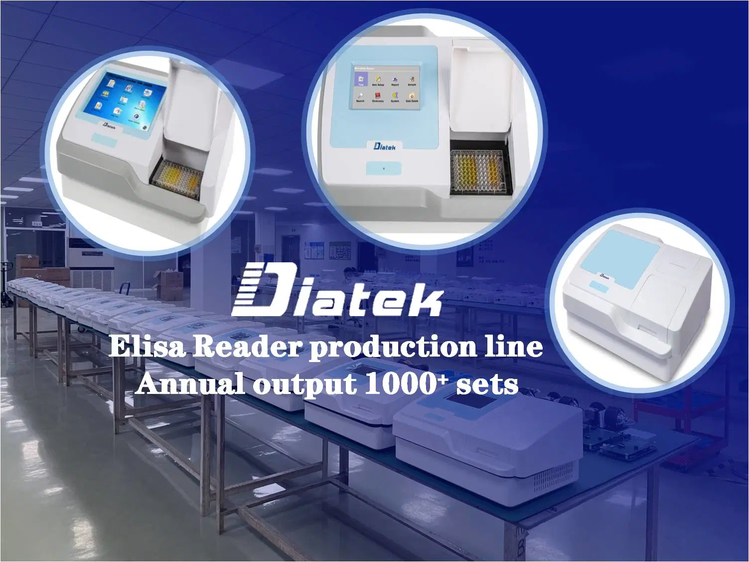 Equipo de laboratorio médico de hospital fabricado en China Elisa Microplate Reader Máquina de prueba del VIH
