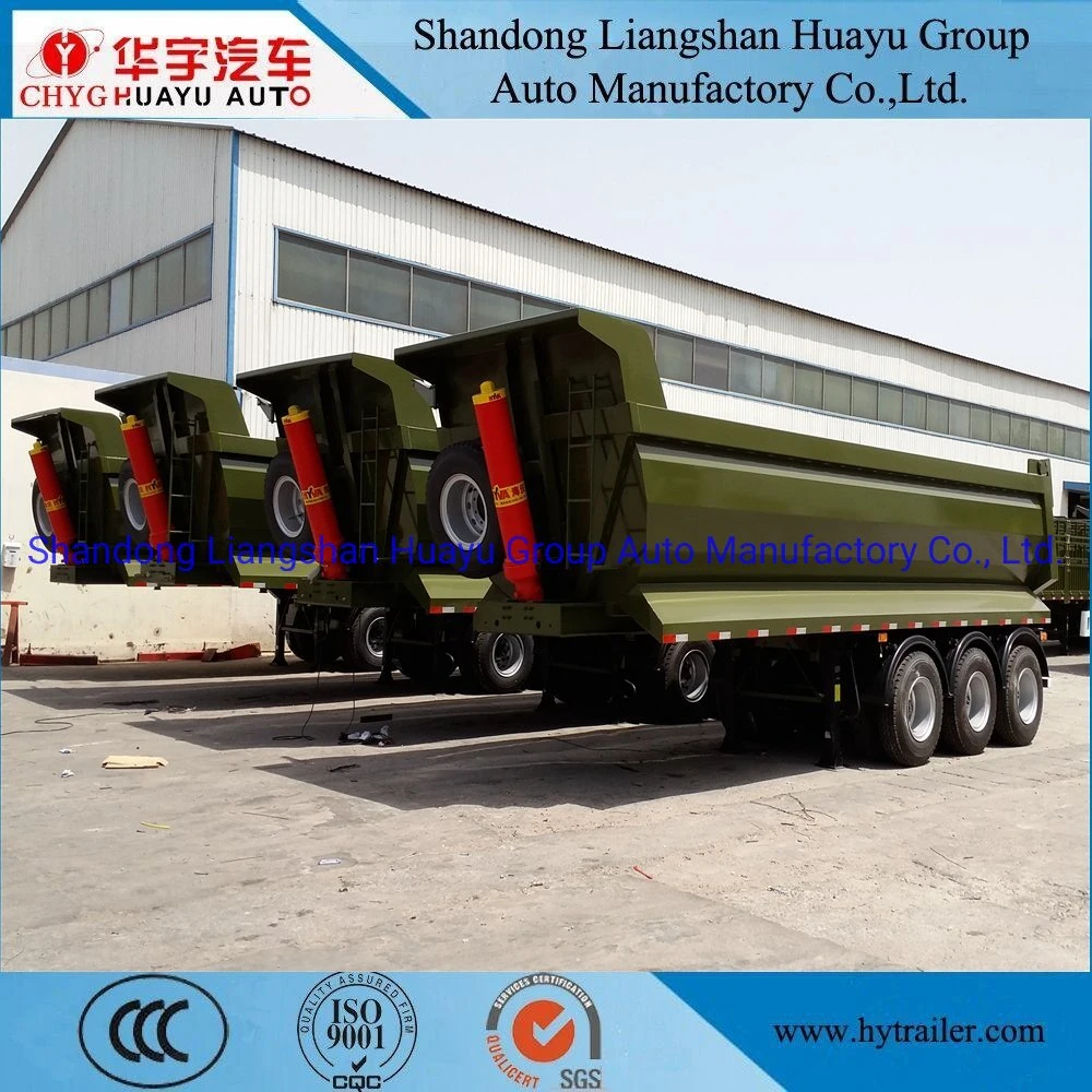 3 Axle U Shape/Type Dump/Tipper/Tipping Semi Trailer for Construction Waste/Sand Transport