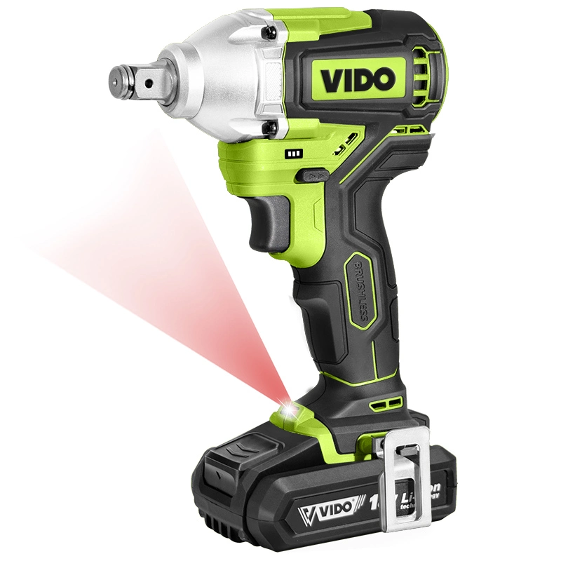 Vido 18V 400n. M Rechargeable Brushless Impact Wrench High Torque with Battery