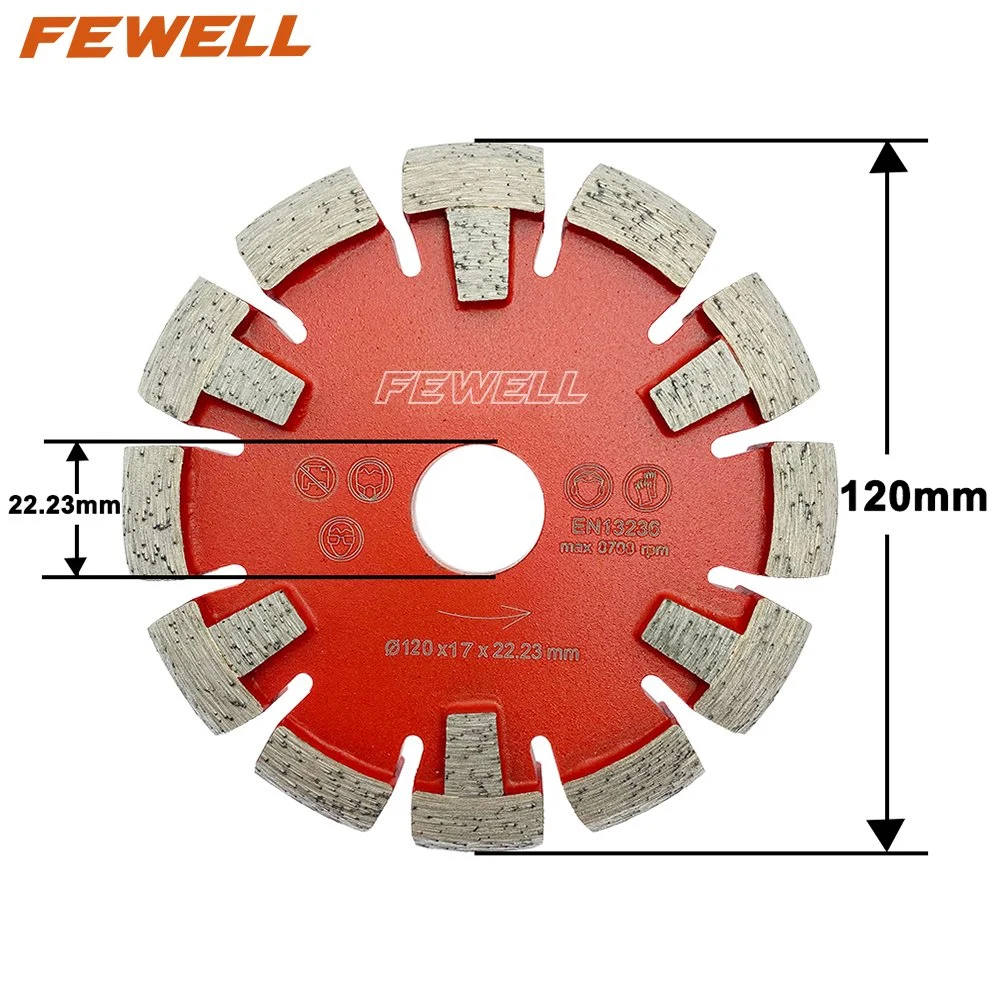 120*12*22.23mm de espesor de pared 17 Calefacción por Suelo Crack Chaser V Disco segmentado en forma de punto de plegar la hoja de sierra para ranurar CONCRETO DURO