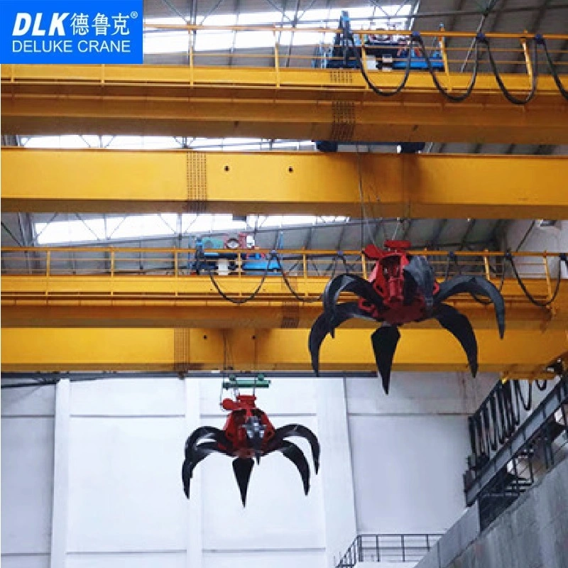 Grab Crane Qz Type Electrical Effciency 10 Ton Double Girder Bridge Overhead with Hydraulic Grab