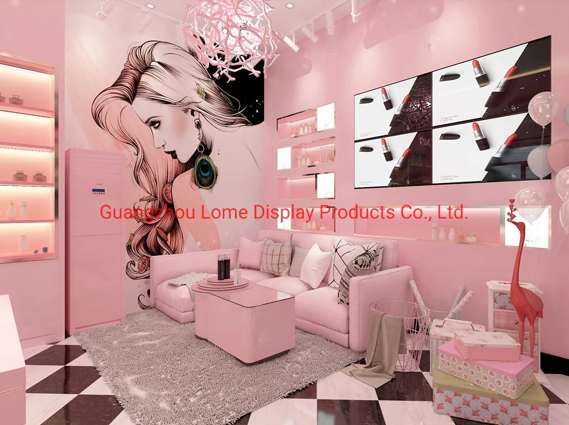 Customize Fashion Makeup Showcase Skincare Cosmetic Kiosk for Mall Display