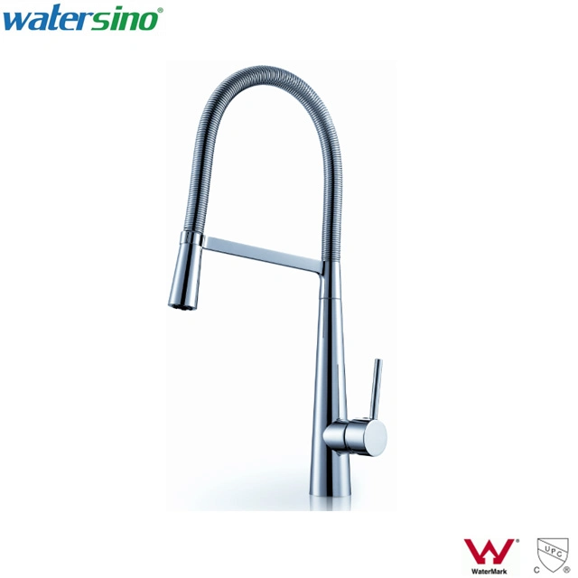 Watermark Cupc Ce Certified Chrome Brass Spring Kitchen Mixer Tap