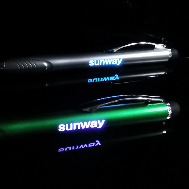 Twist Engrave Light Logo Touch Stylus iPhone LED Ballpoint Pen