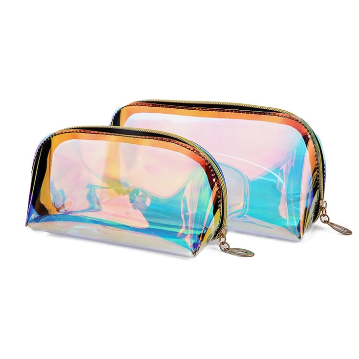 Customized PVC Transparent Cosmetic Bag Customized Colorful Plastic Gift Bag Laser Bag