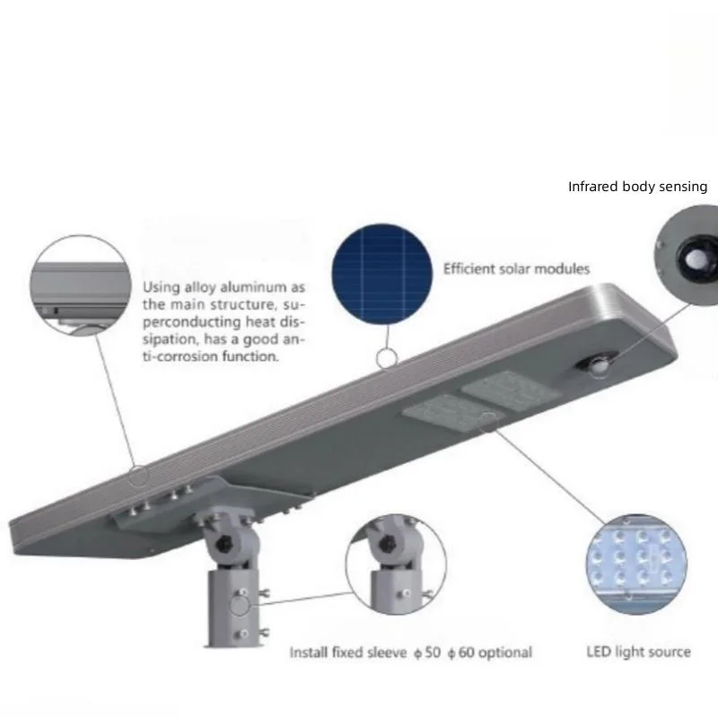 Outdoor IP65 Integrated 80W 100W 120W Solar LED Street Light