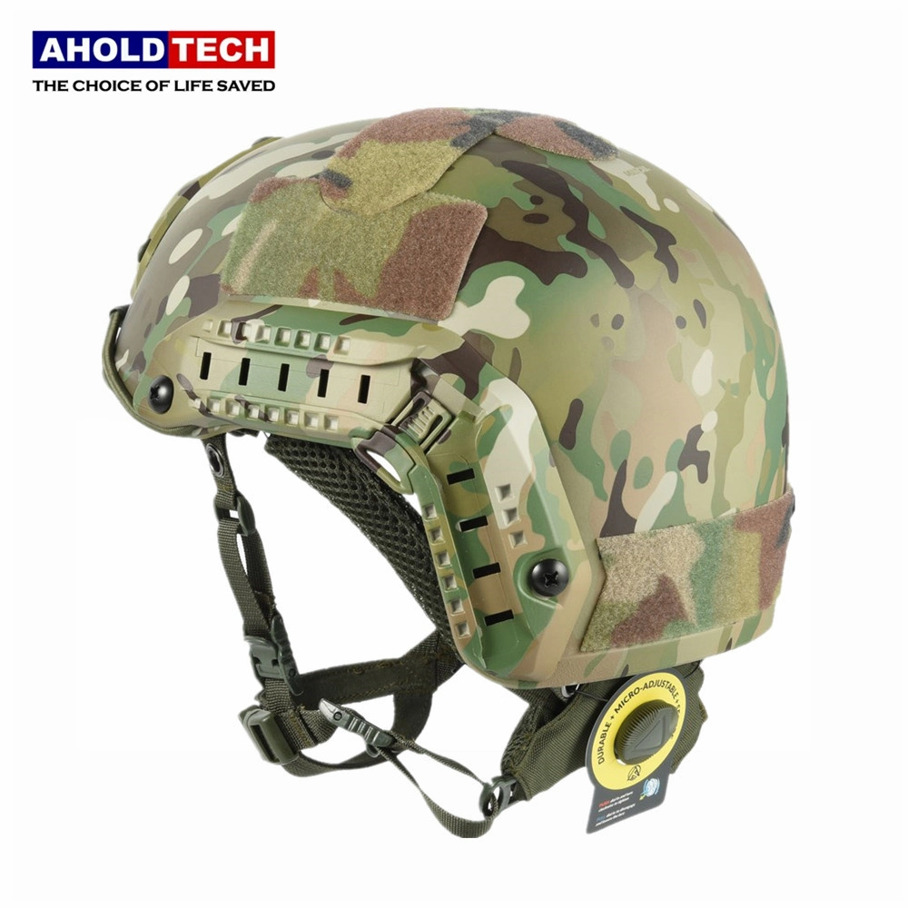 Capacete à prova de balas tático Multicam Camouflage Fast Nij Iiia em PE+Aramid