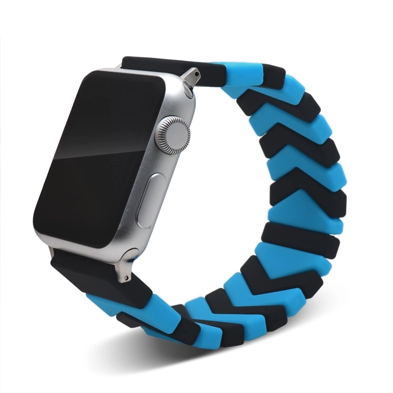 Nuevas bandas de reloj de goma suave de liberación rápida con correa de silicona elástica Para Apple Watch 38mm 40mm 41mm 42/44/45mm