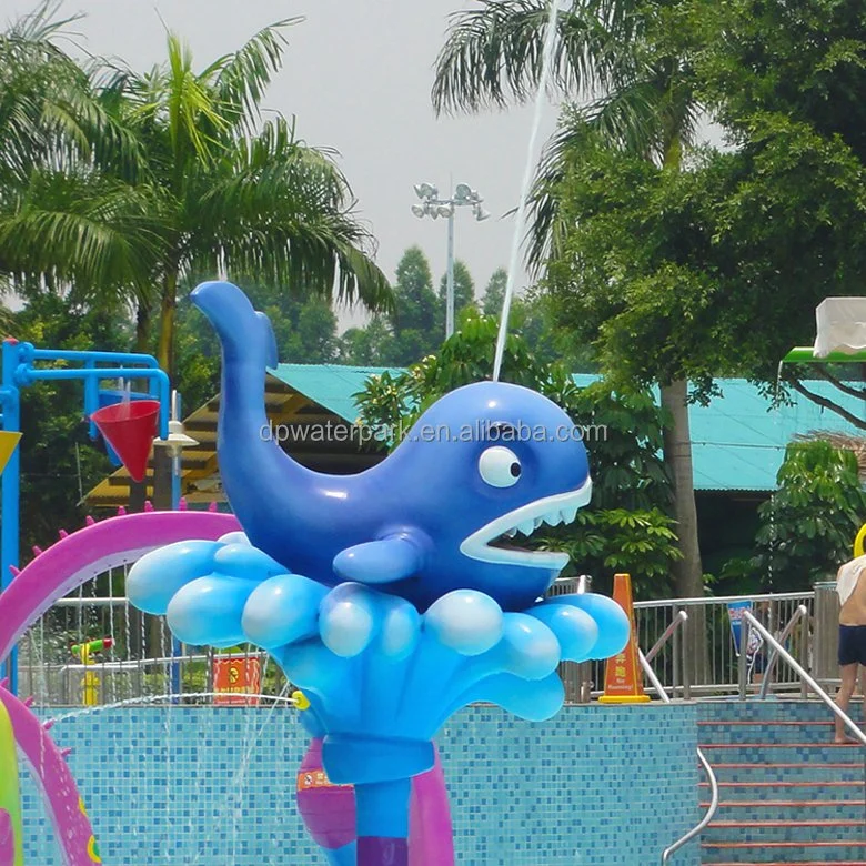Custom Commercial Swimming Pool Equipment Outdoor Water Park Whale Modeling Brinquedos de sprinklers