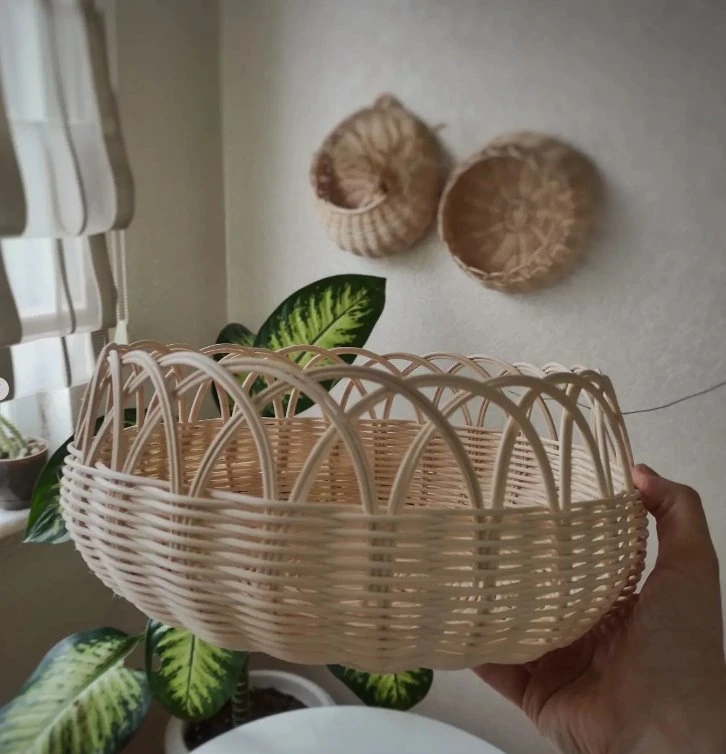 Rattan natural de frutas canasta de mimbre de almacenamiento del organizador de la decoración del hogar la Maceta