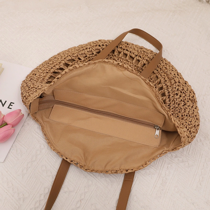 Women Summer Beach Leisure Hollow Straw Woven Bag