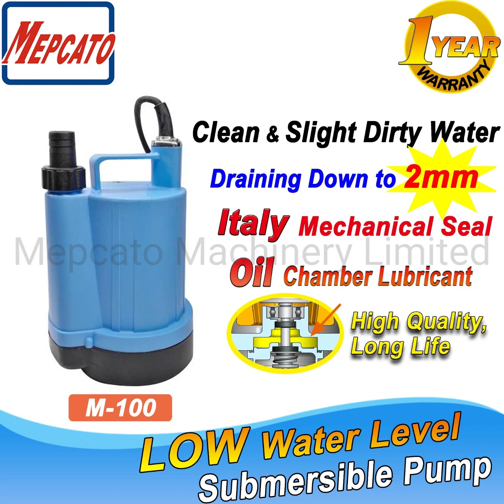 2mm Low Level Running Small Electric Portable Automatic Plastic Garden Pond Pool Sump Basement Garage Centrifugal Submersible Residual Water Drainage Pump