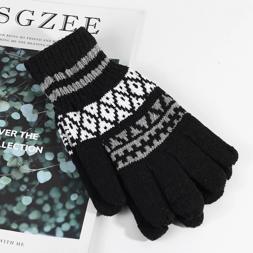 Basic Argyle Jacquard Winter Warm Knit Magic Gloves Cheap Low Price Wholesale/Supplier