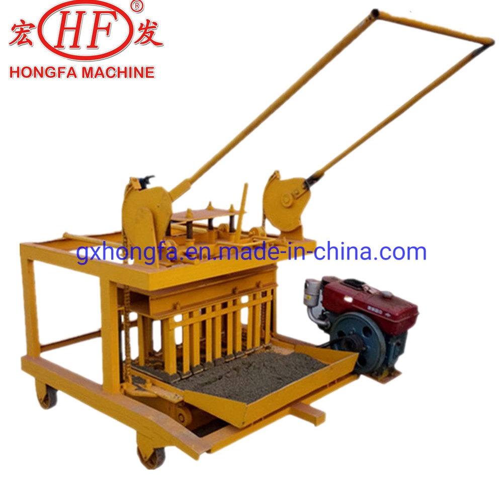 Diesel Powered Egg Laying Block Cement Brick Making Machine Movable Type for Different Hollow Blocks