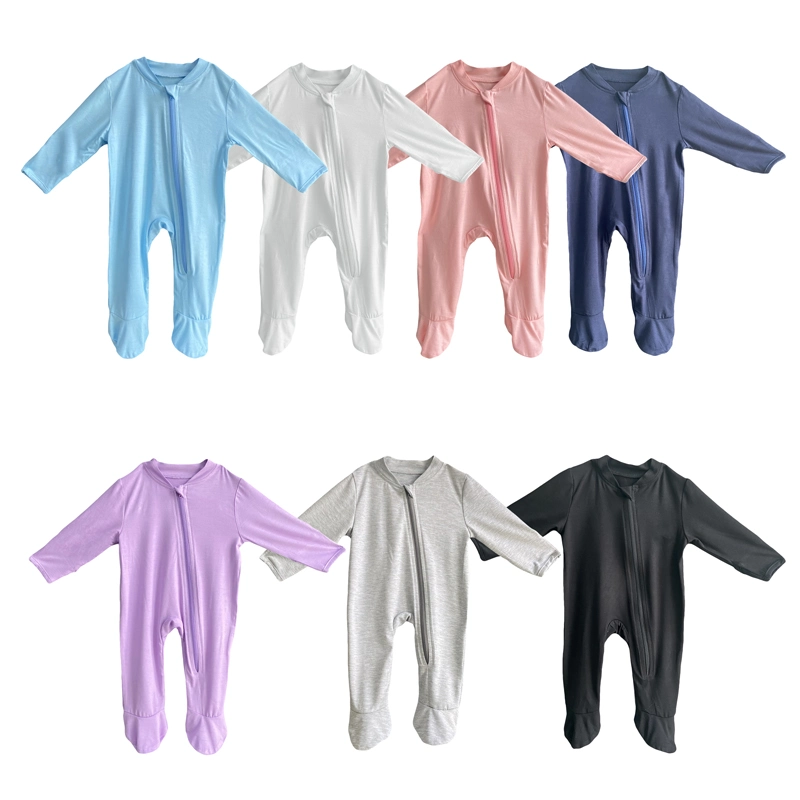 Custom Newborn Baby Boys Children Girls Kids Children Sleepsuit OEM Bamboo Kids Jumpsuit