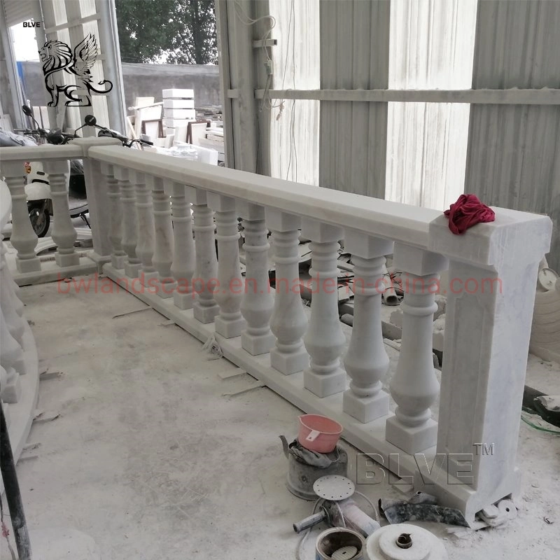 Decorative Hand Carved White Stone Marble Pillars and Baluster