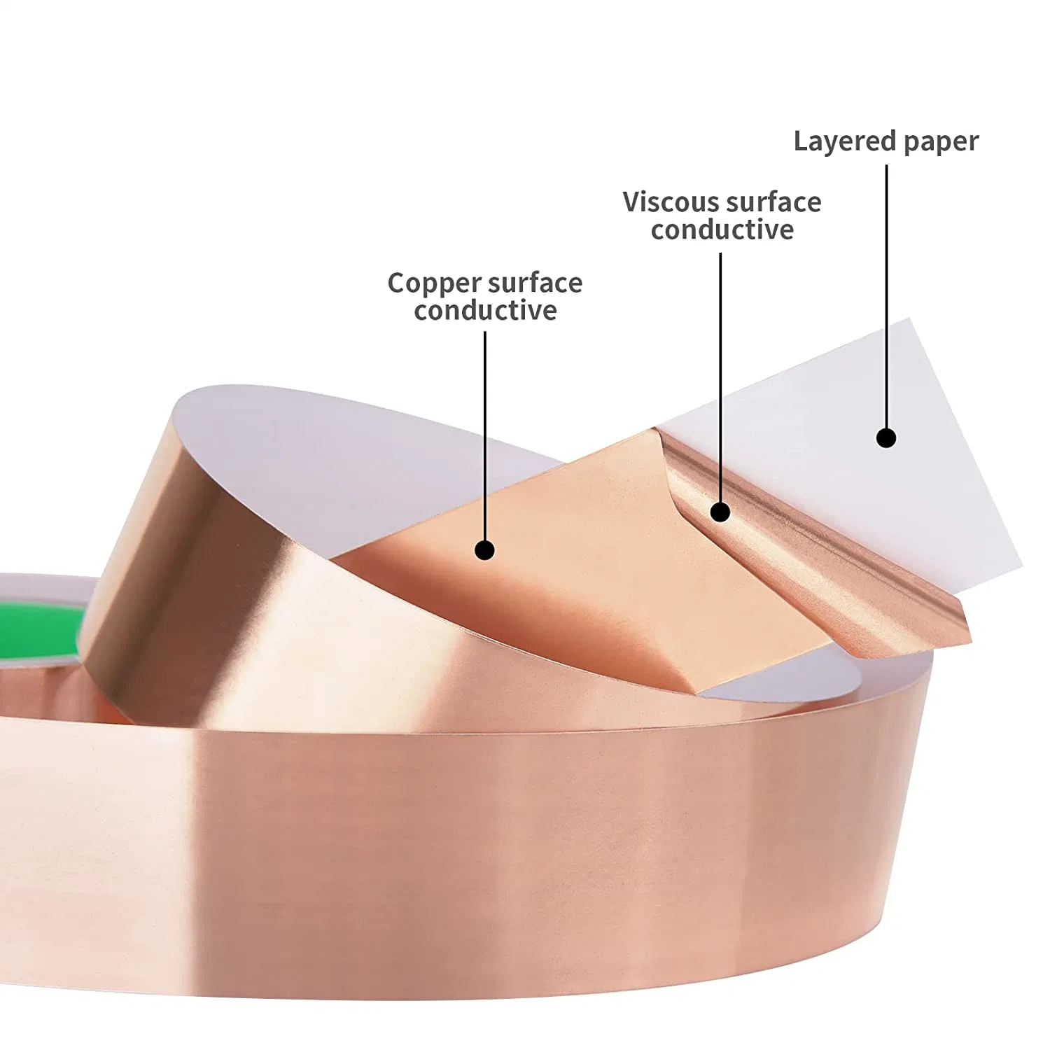 Fita de cobre fita de cobre folha de cobre com adesivo condutor Para trabalhos de reparação e ligação à terra eléctricos de Guitar EMI Shielding Crafts