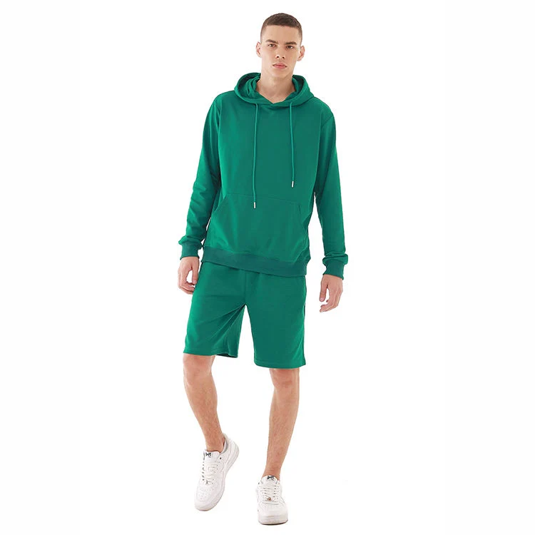 Al por mayor Unisex Sport algodón Moda Tracksuit OEM Sudadera con capucha de verano Juego de trotar conjunto de peleles deportivos de algodón transpirable