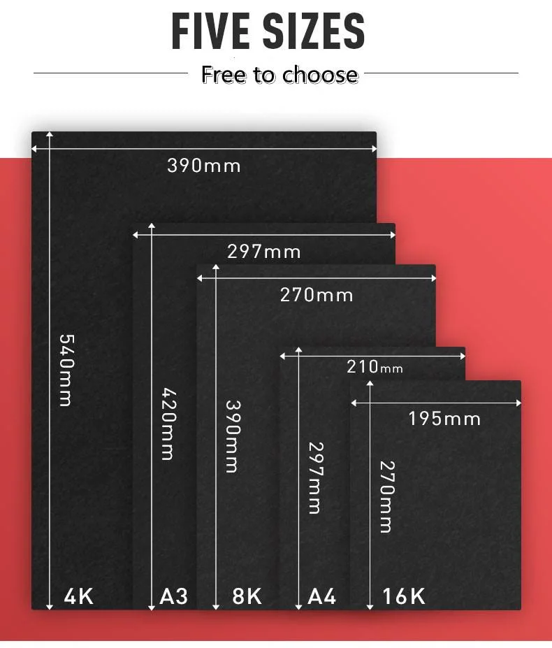 Factory Direct DIY Black Card A4/A3/8K for Painting Gift Packaging