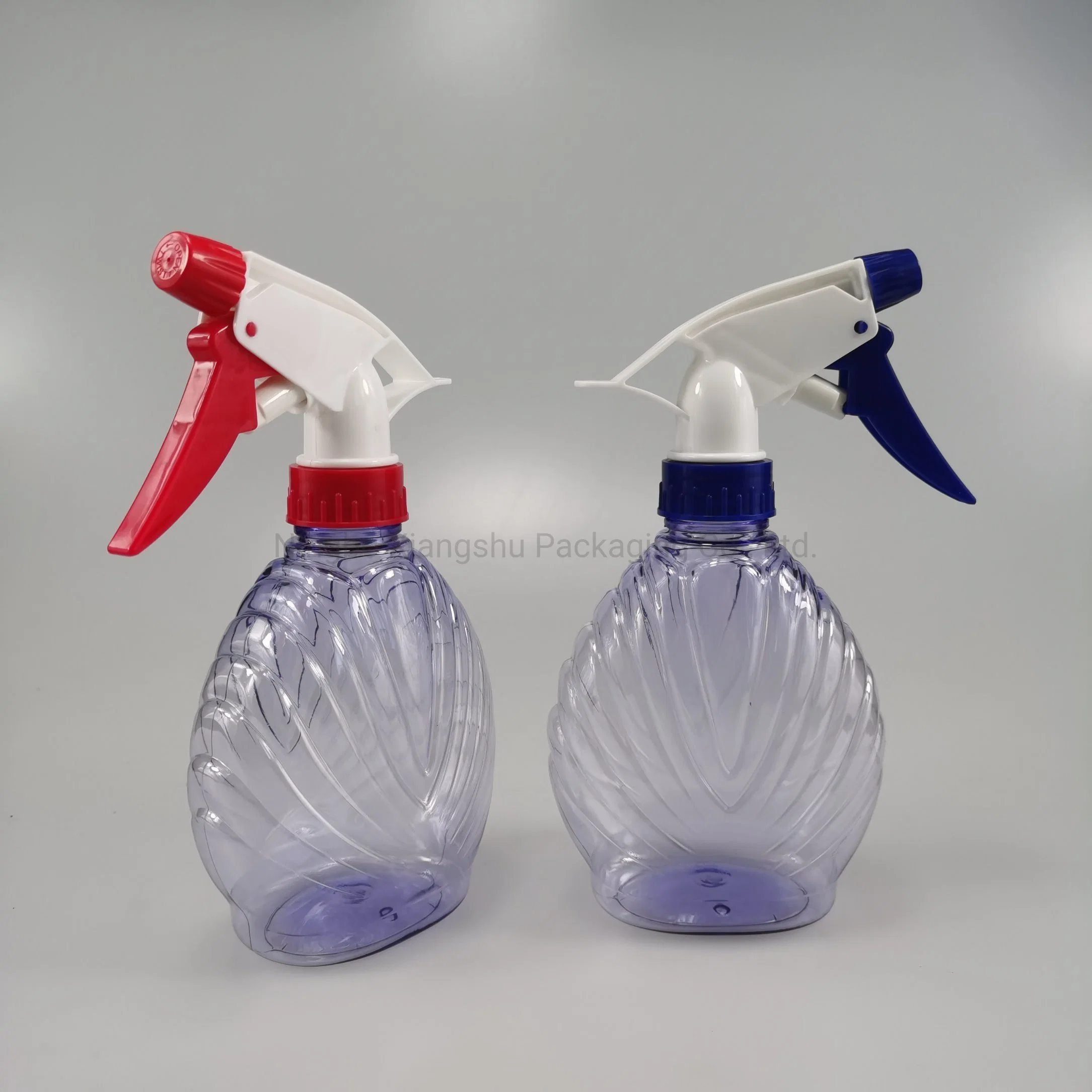 300ml pet hogar desencadenar la presión del aire agua nebulizada mano Shell pulverizador pulverizador de agua de forma de botella