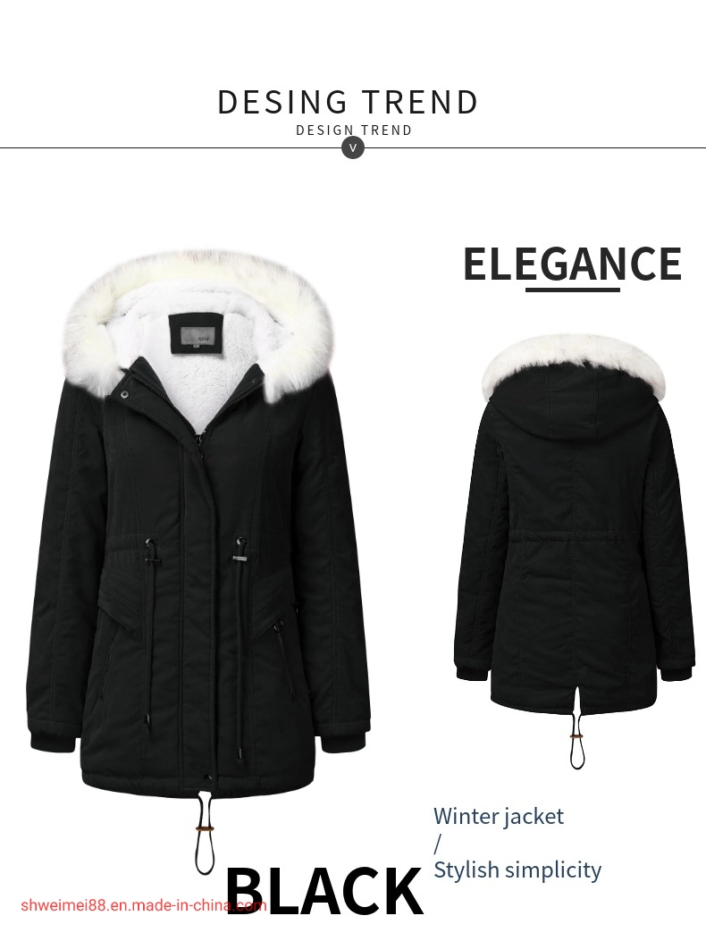 De la mujer invierno espesar Parka militar Chaqueta polar algodón Dama caliente Puffer chaqueta con capucha de piel chaquetas de bajada al por mayor de prendas de vestir exterior