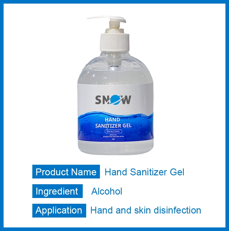 Customized Alcohol Based Moisturizing Hand Sanitizer Gel with Dispenser 500ml