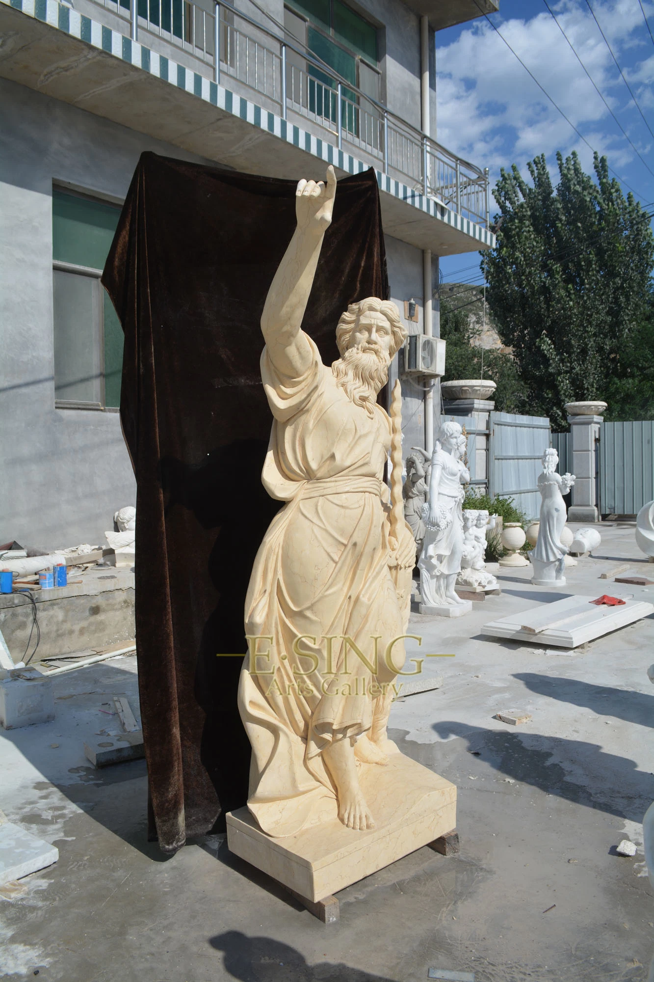 Tamanho Real Jardim Homem de Mármore Escultura Amarelo famosa estátua de pedra para venda