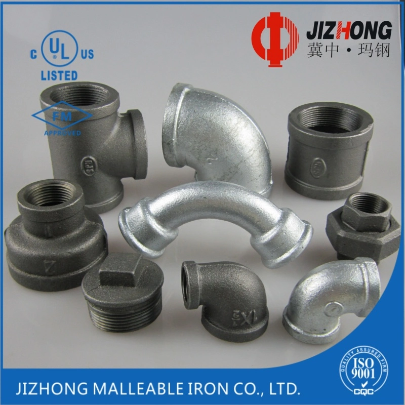 Well Stocked Black/Galvanized Malleable Iron Pipe Fitting Elbow, Tee, Socket, Union, Cap