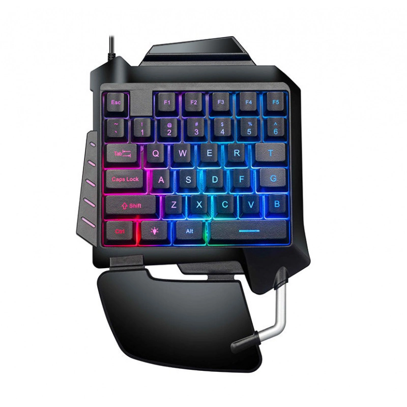 One Handed Gaming Keyboard RGB Backlit 35 Keys Portable Mini Gaming Keypad Ergonomic Game Controller