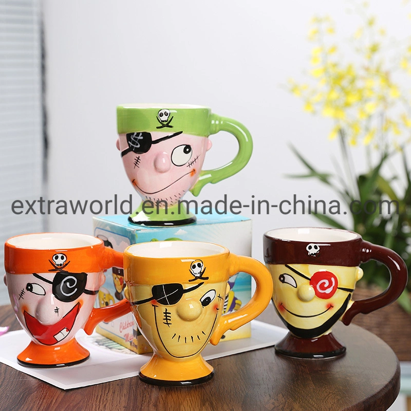 Nouvelle tendance populaire Pirate Handpainted tasse à café de l'autocollant d'enfants cadeau d'anniversaire