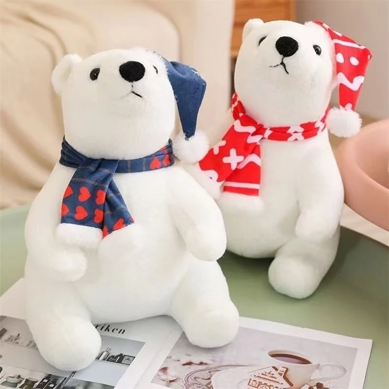 Christmas Polar Bear Plush Toy Cute Super Cute Big White Bear Doll Holding Sleeping High-Value Gift