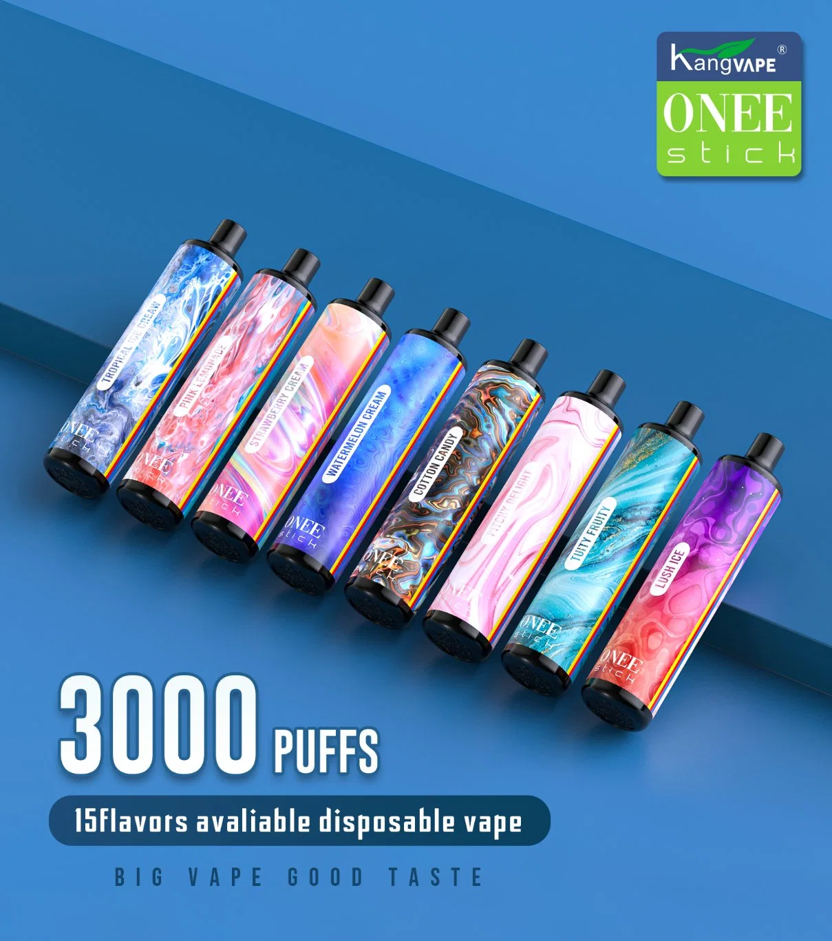 Onee Stick 3000 Puff، صنع بواسطة Kangvape، 10 سنوات مصنع العلامة التجارية، جودة جيدة وأفضل سعر، مرحبا بكم المزيد