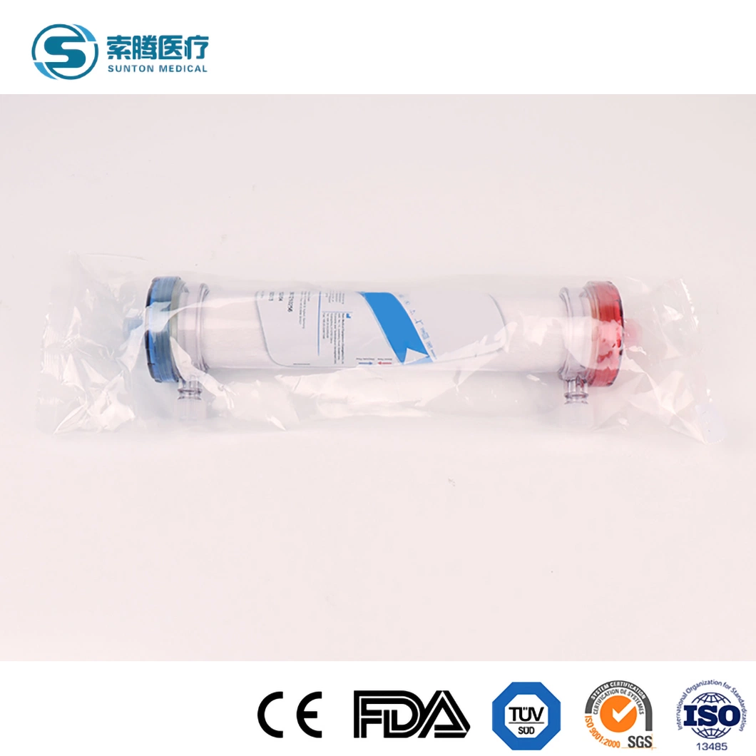 Sunton Hemodialyzer dializador China Cada Pack baja de fibra hueca de alto flujo Hemodialyzer dializador Fabricante Precio barato de hemodiálisis médicos dializador