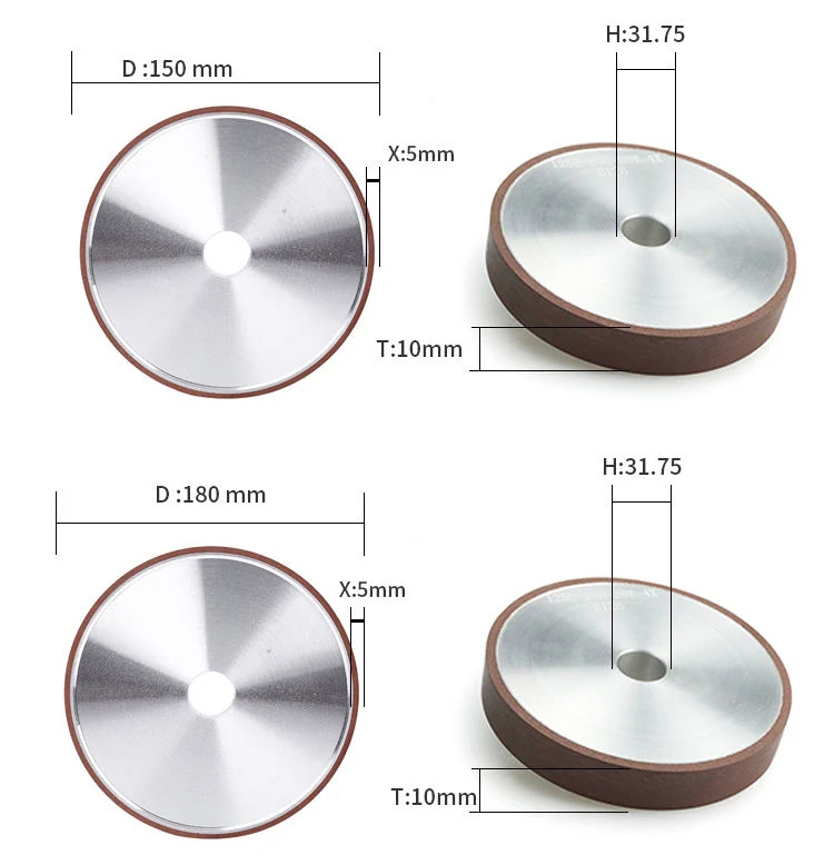 Шлифовальный круг для плоских алмазных абразивных кругов 75/100/125 мм для легированной стали, керамика Шлифовка стекловолокна Jade CBN