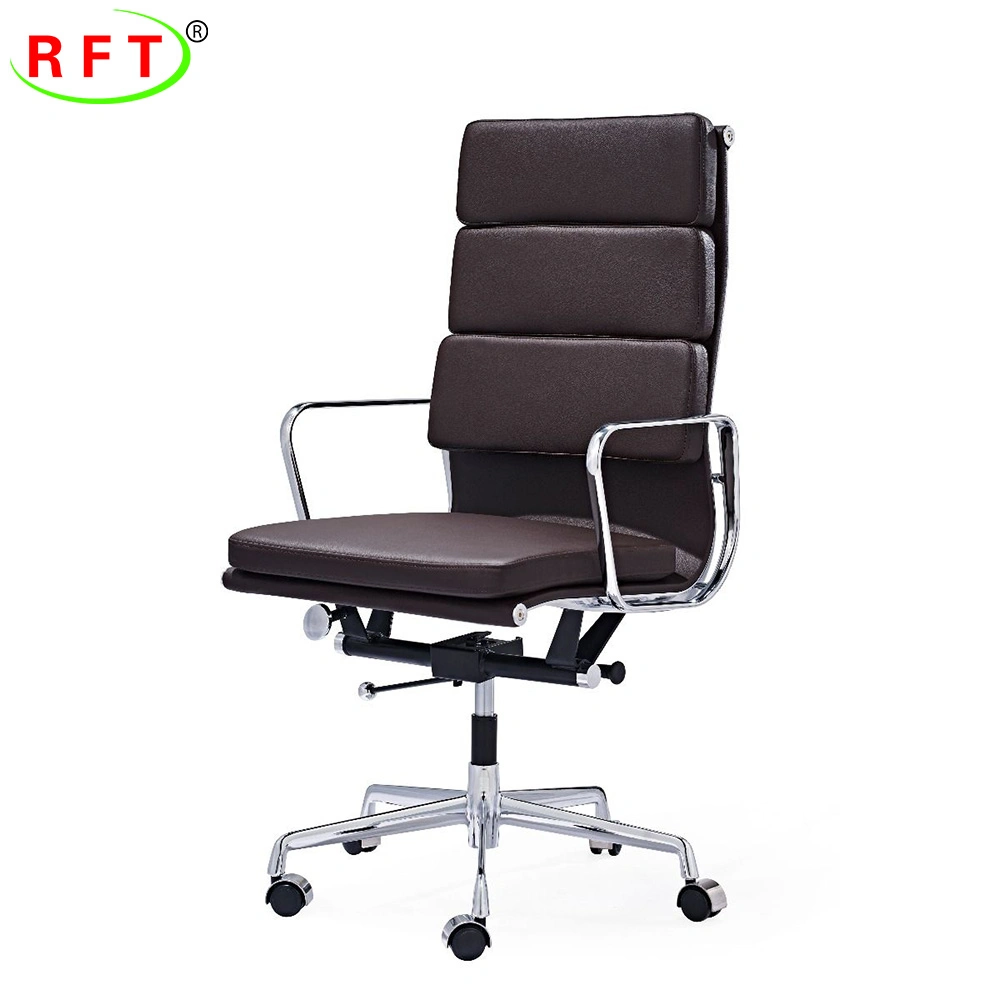 Nuevo de lujo en venta en caliente con respaldo alto ergonómica de cuero de PU Marrón Administrador Jefe Ejecutivo de ordenador Silla de oficina ergonómico