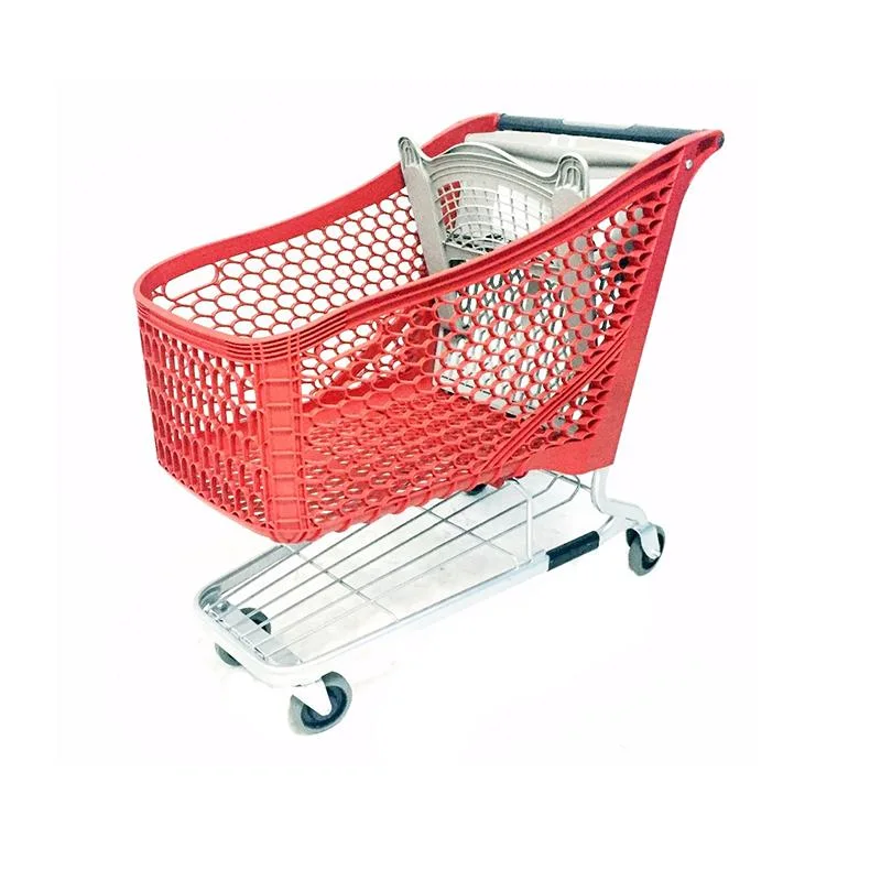 100-220L Supermarket Plastic Cart Shopping Trolley