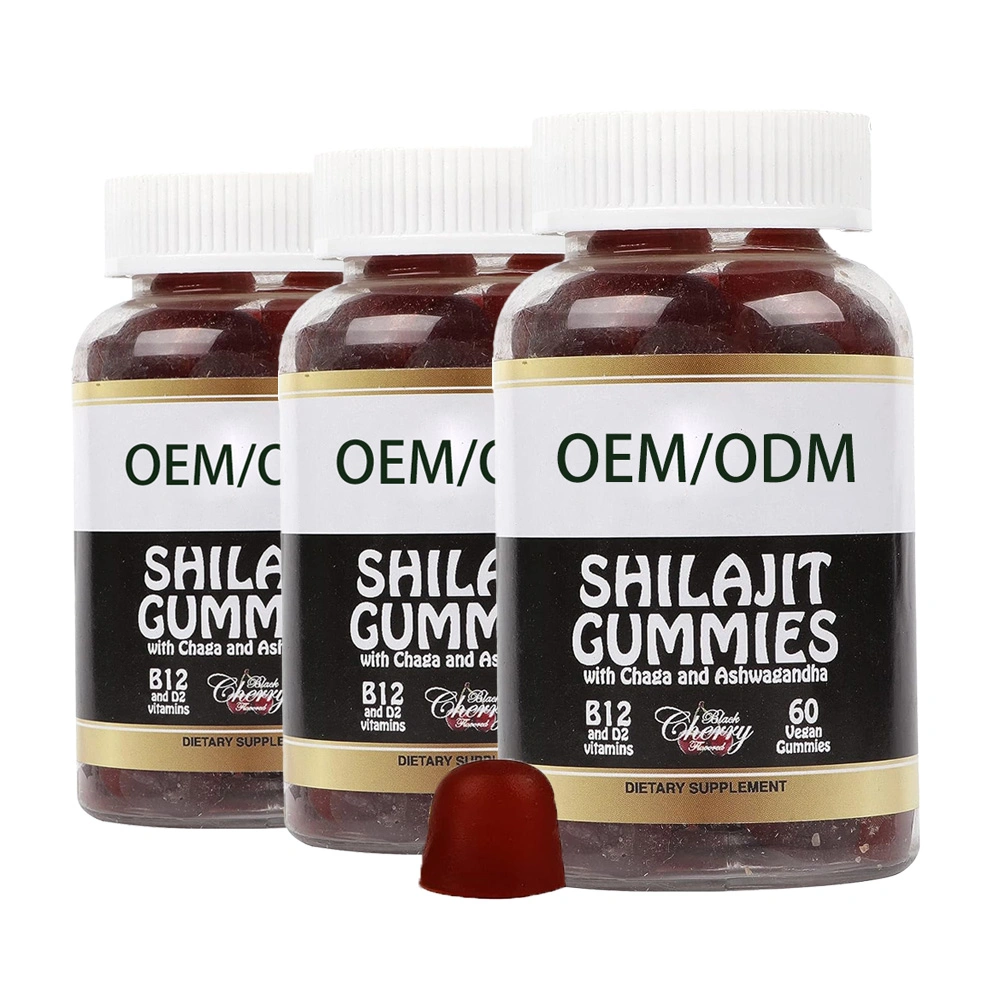 OEM Organic Shilajit Gummies Pure Himalayan Vitamins with Lions Mane and L-Theanine Super Nootropic Gummy