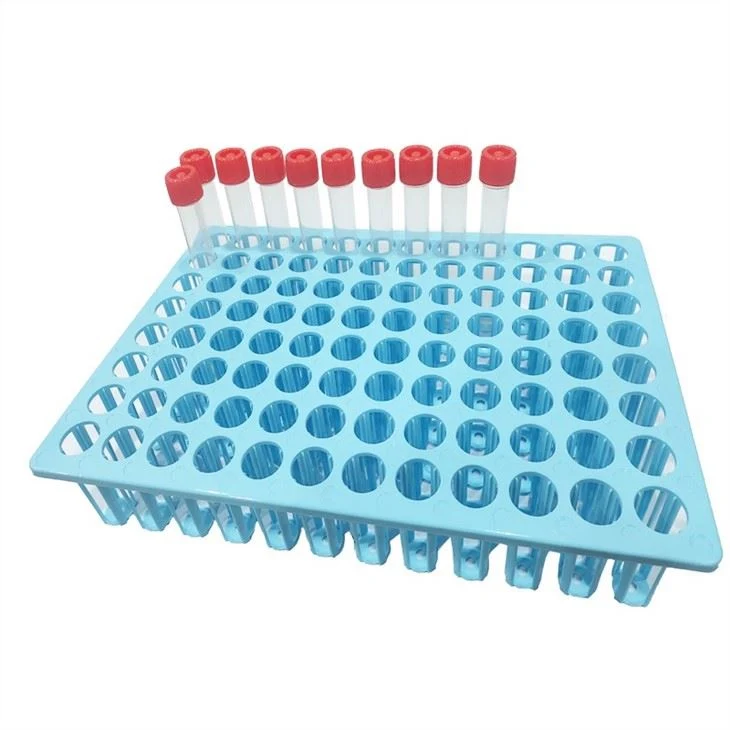 Lab Equipment 8*12 96 Holes Test Tube Rack Plastic Virus Transport Tube Holder