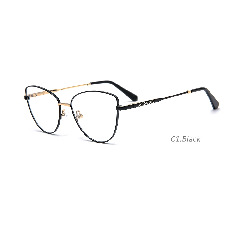 2022 Cat Eye Shape Double Color Ready in Stock Metal Optical Frame