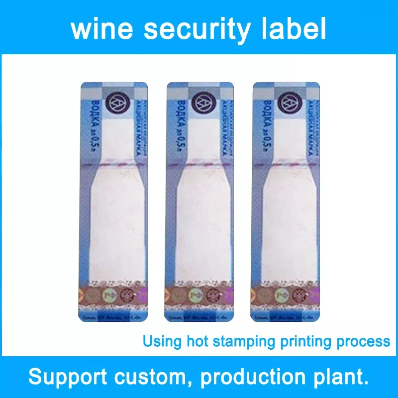 2021 Hot Sale Alta calidad Anti-Piracy etiqueta de vino pegatina privado Etiqueta Gold Foil Printing Label